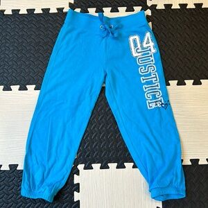 Justice l blue Capri pant joggers | girls 12| elastic ankles